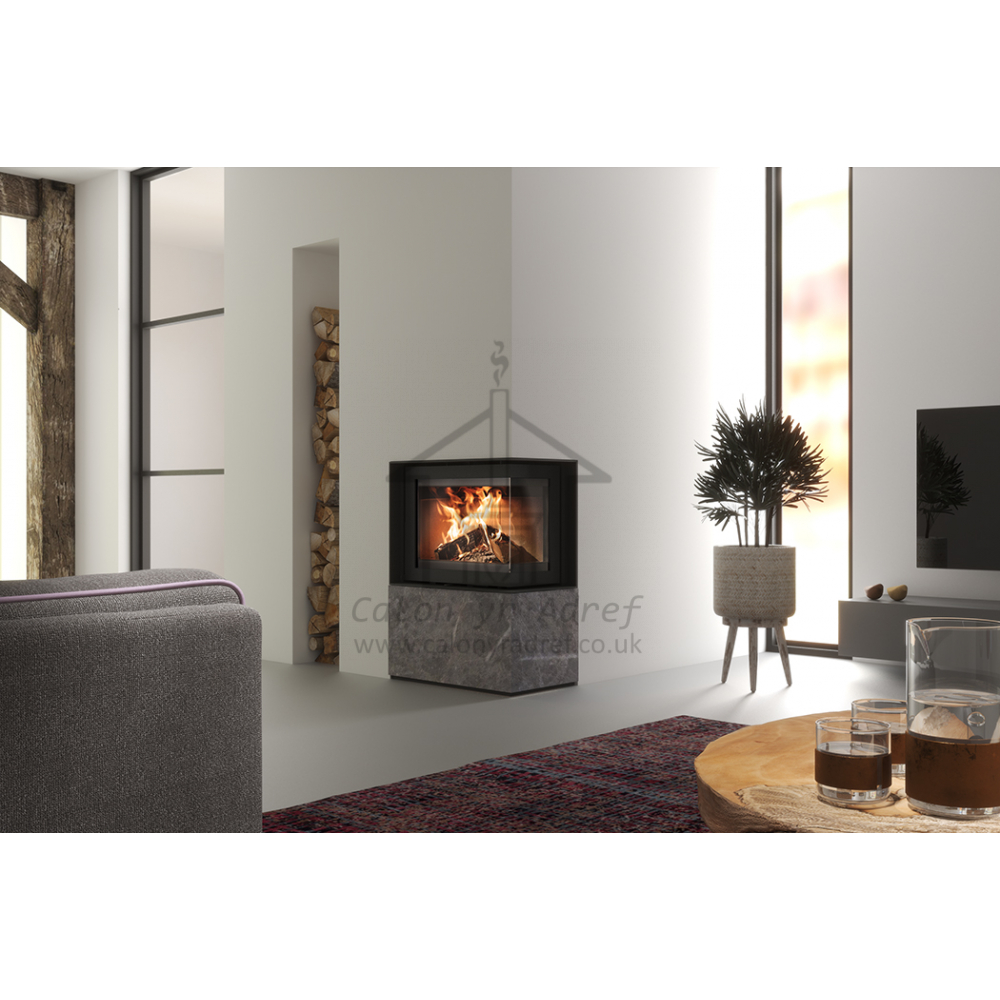 Dik Geurts Instyle Corner Slim 660/570 2-Sided Inset Stove