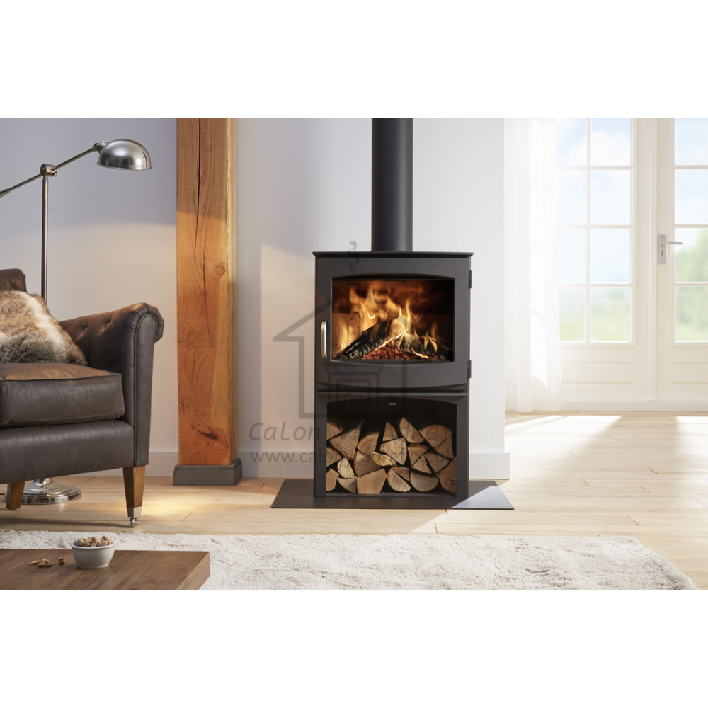 Dik Geurts Ivar 8 Store Freestanding Wood & Multifuel Stove with Log Store