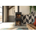 Dik Geurts Modivar 5 Freestanding Wood Stove with Open Front Log Store