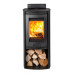 Di Lusso R4 Euro Cylindrical Multifuel Stove with Curved Black Sides