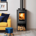 Di Lusso R4 Euro Cylindrical Multifuel Stove with Curved Black Sides