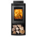 Di Lusso R4 Euro Cylindrical Multifuel Stove with Flat Black Sides