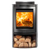 Di Lusso R5 Euro Cylindrical Wood Stove with Curved Stainless Sides