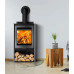 Di Lusso R5 Euro Cylindrical Wood Stove with Curved Stainless Sides