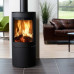 Westfire Uniq 26 Cylindrical Ecodesign Wood Stove on Closed Log Store