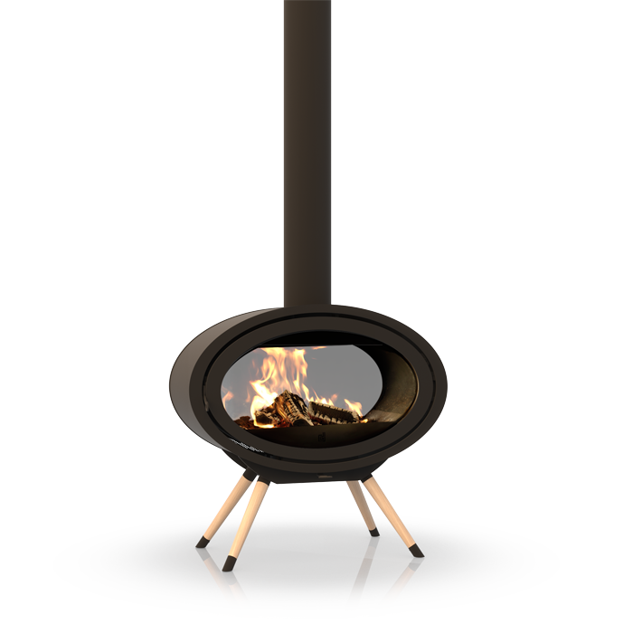 Buy Dik Geurts Oval Tunnel Double-Sided Wood Burning Stove on Wooden ...